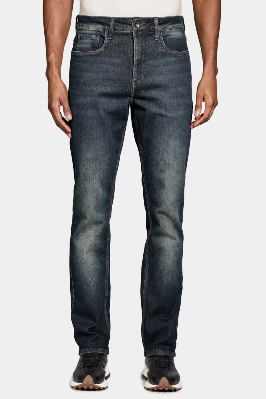 Calça Jeans Regular Blue Sobretinta Azul Escuro — foto 1 de 6