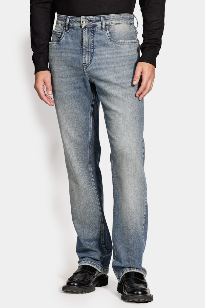 Calça Jeans Regular Delave Azul Claro
