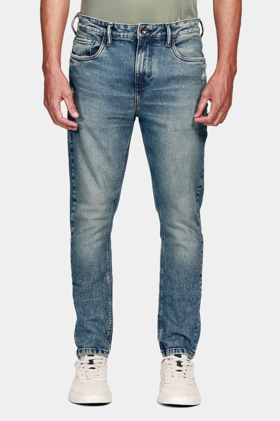 Calça Jeans Regular Eco Média Vintage Azul Médio — foto 1 de 6