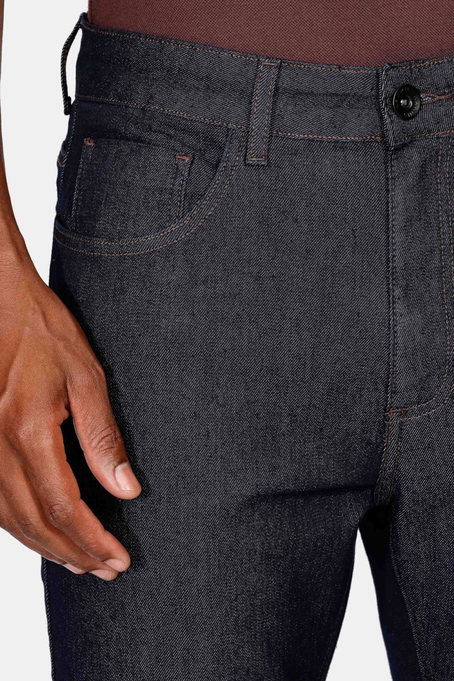 Calça Jeans Regular Escura Azul — foto 3 de 5