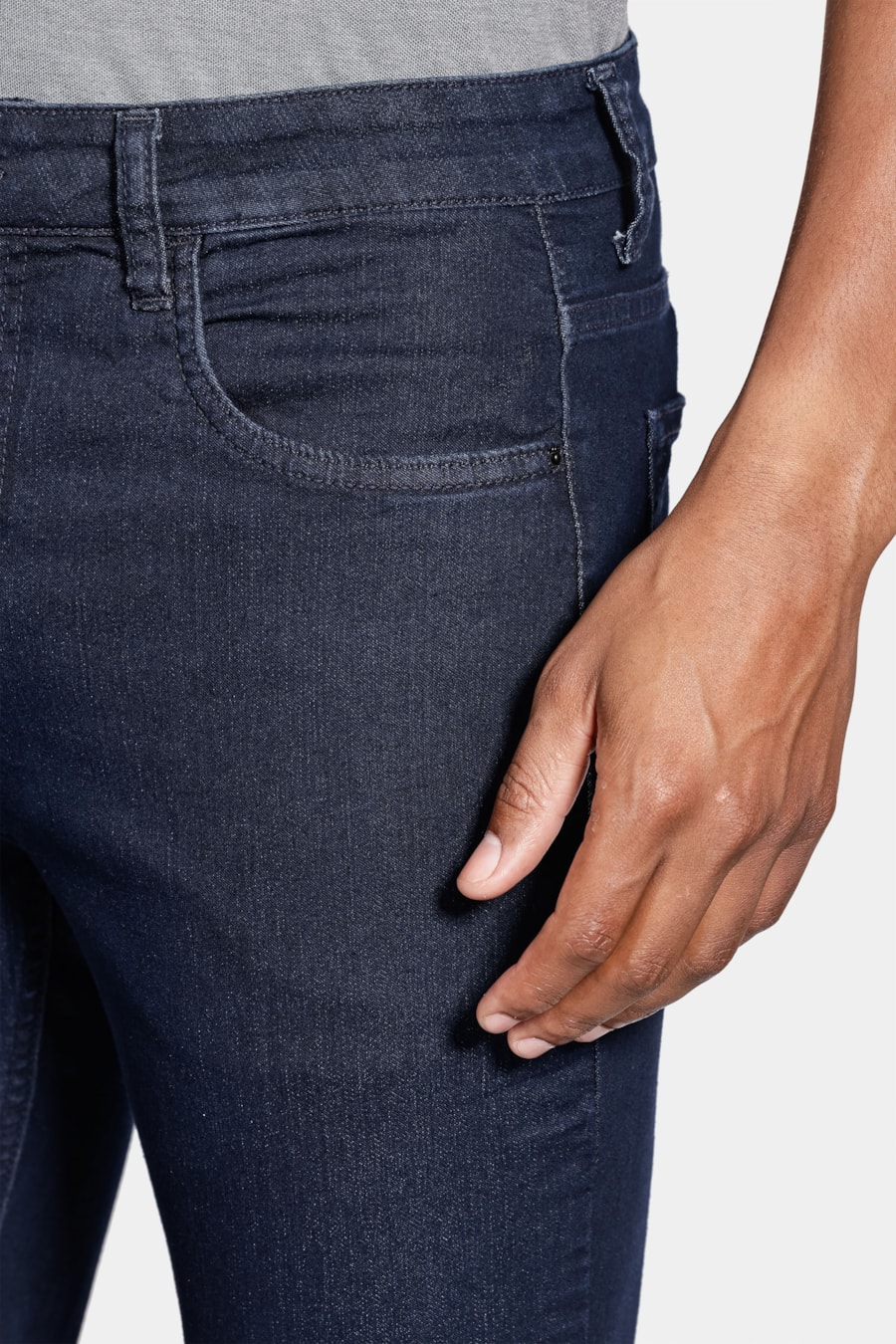 Calça Jeans Regular Escura Azul Escuro — foto 3 de 6