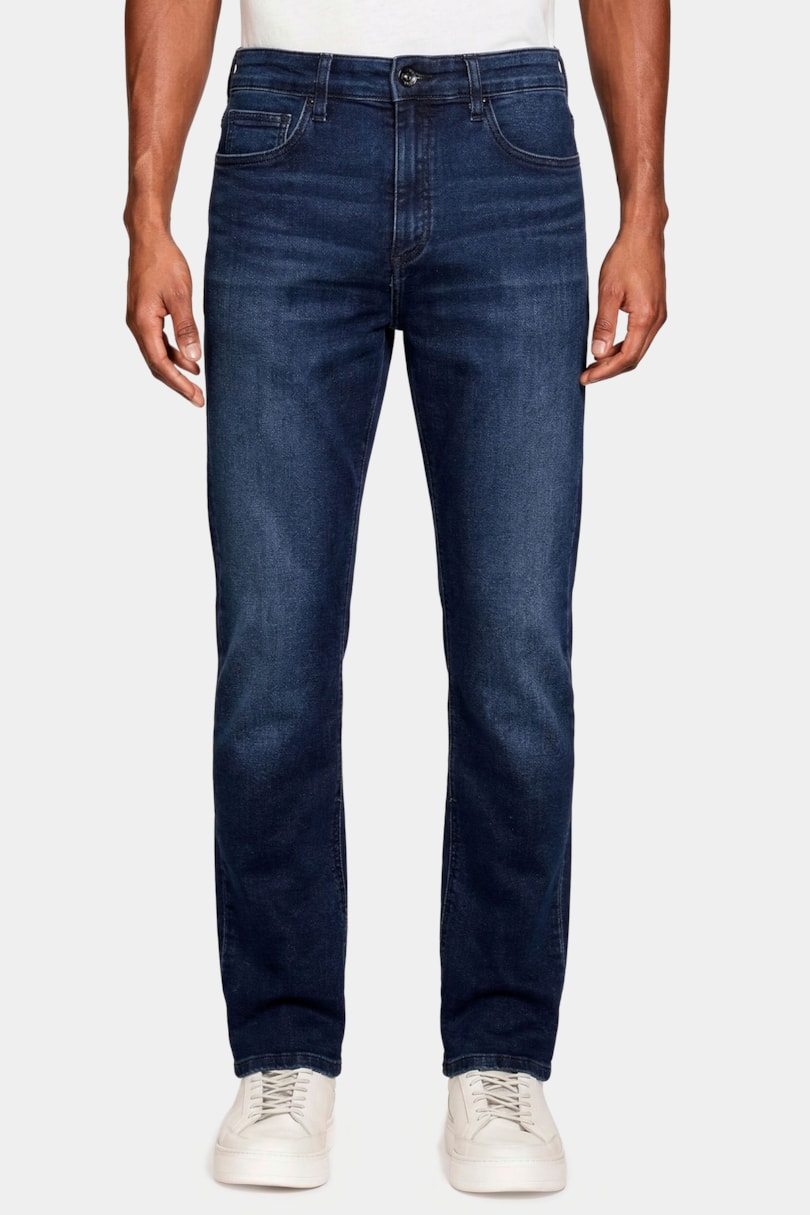 Calça Jeans Regular Especial Knit Azul Escuro