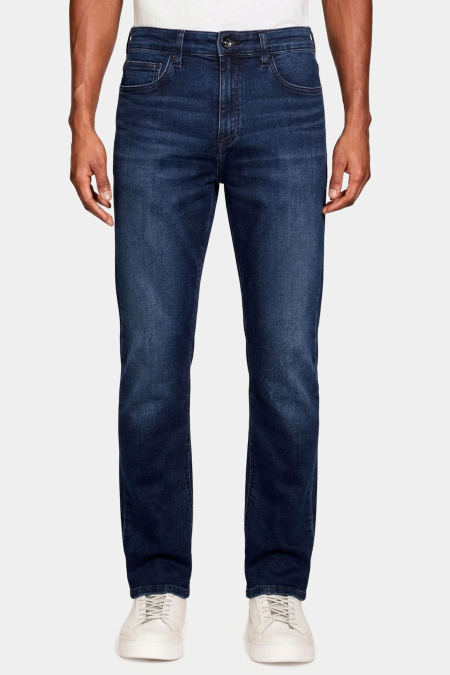 Calça Jeans Regular Especial Knit Azul Escuro — foto 1 de 5