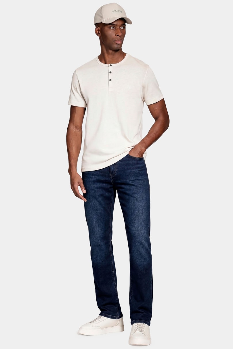 Calça Jeans Regular Especial Knit Azul Escuro