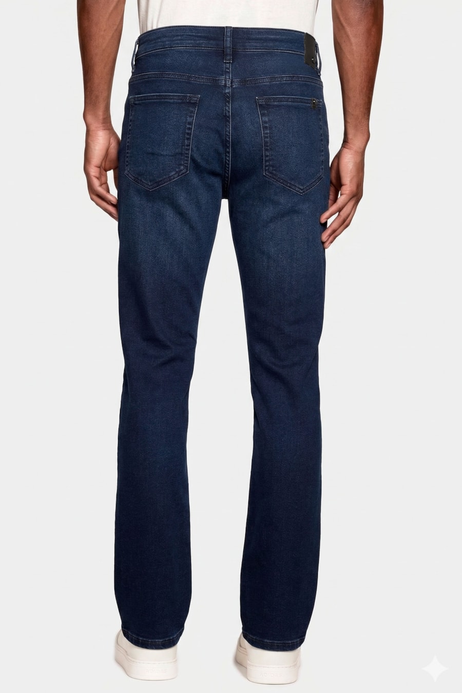 Calça Jeans Regular Especial Knit Azul Escuro — foto 4 de 5