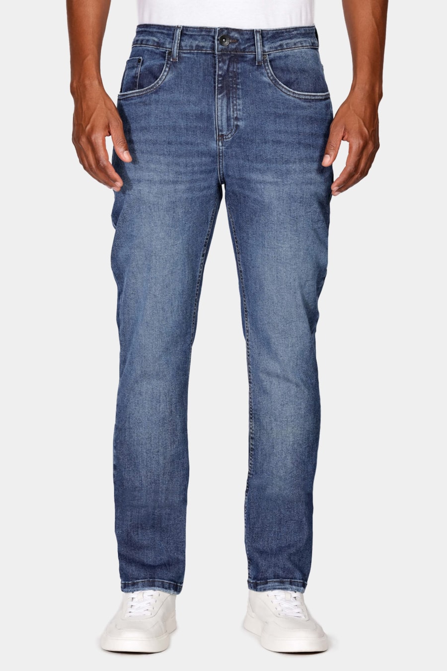 Calça Jeans Regular Flex And Dry Escura Azul Escuro — foto 1 de 5