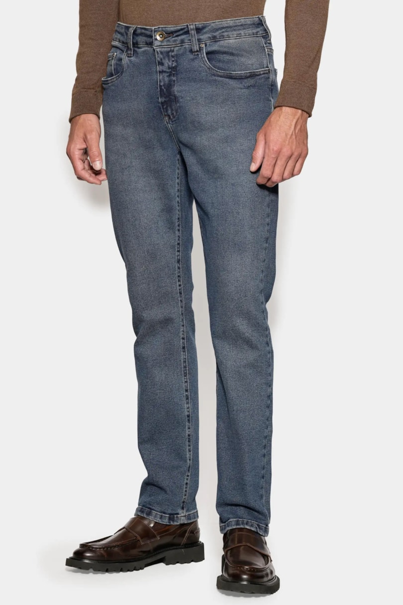 Calça Jeans Regular Flex&Form Azul Escuro