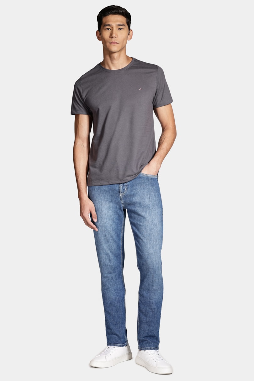 Calça Jeans Regular Média Azul