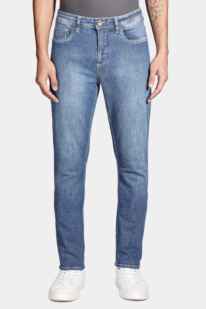 Calça Jeans Regular Média Azul