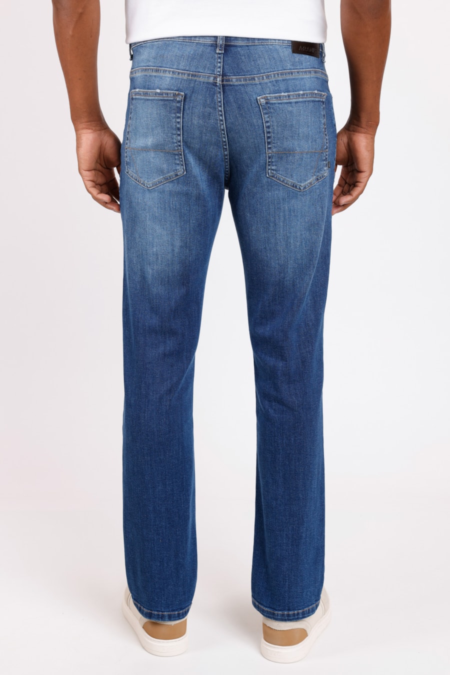 Calça Jeans Regular Média Vintage Azul Médio — foto 3 de 3