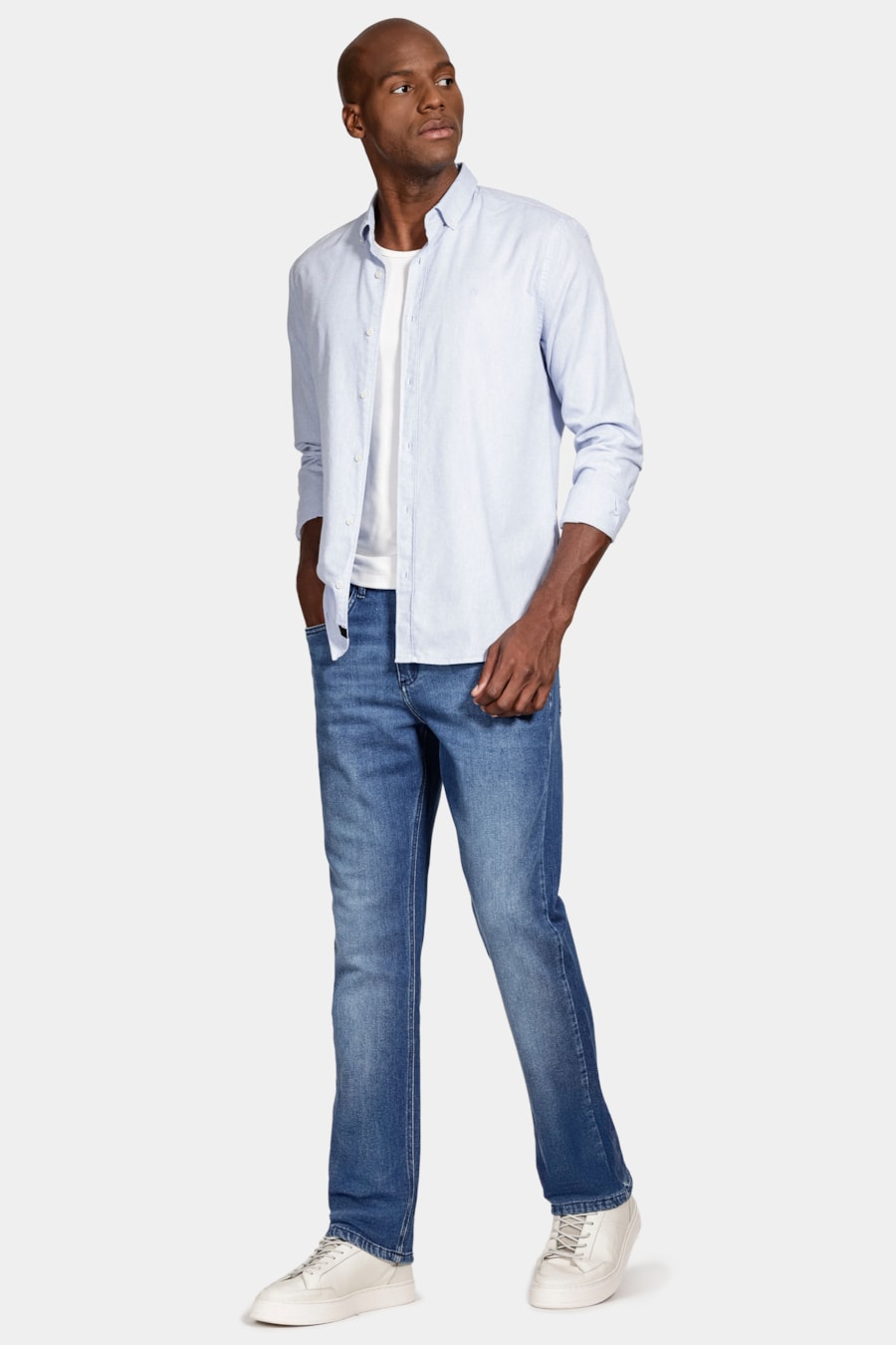 Calça Jeans Regular Medium Stone Wash Azul Medio — foto 2 de 6