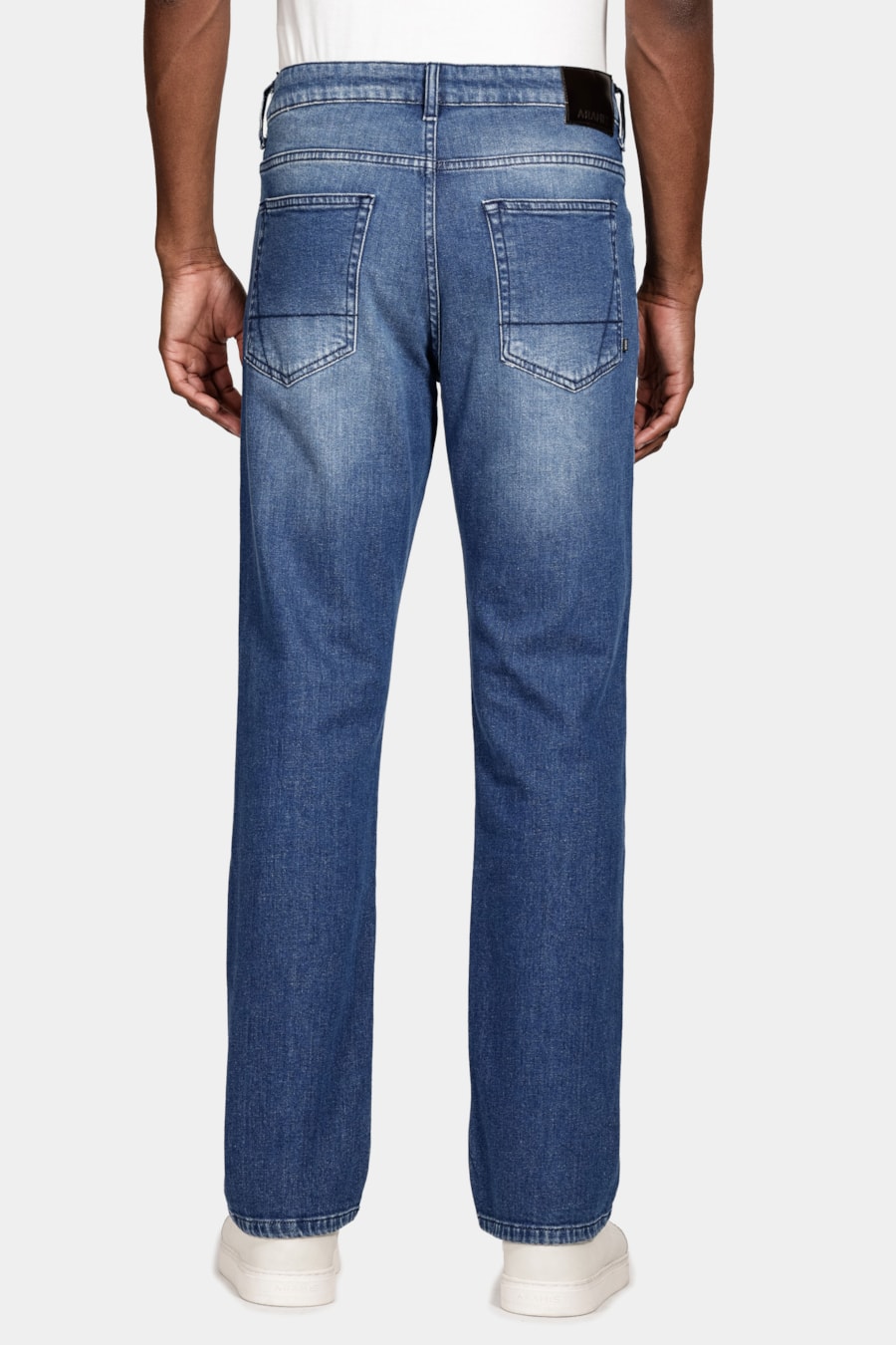 Calça Jeans Regular Medium Stone Wash Azul Medio — foto 5 de 6