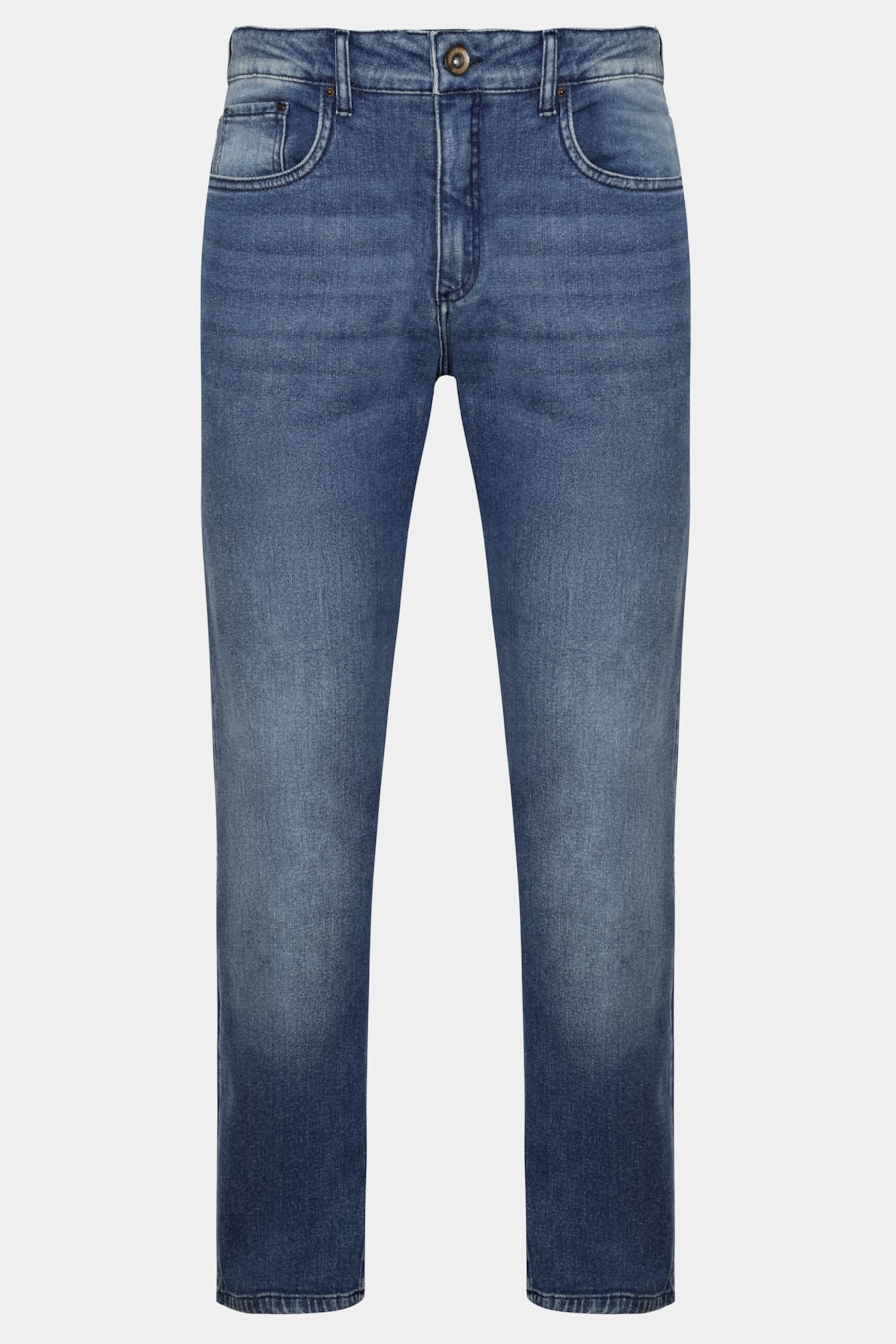 Calça Jeans Regular Medium Stone Wash Azul Medio — foto 6 de 6