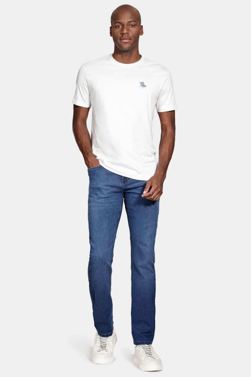 Calça Jeans Regular Power Blue Azul Escuro