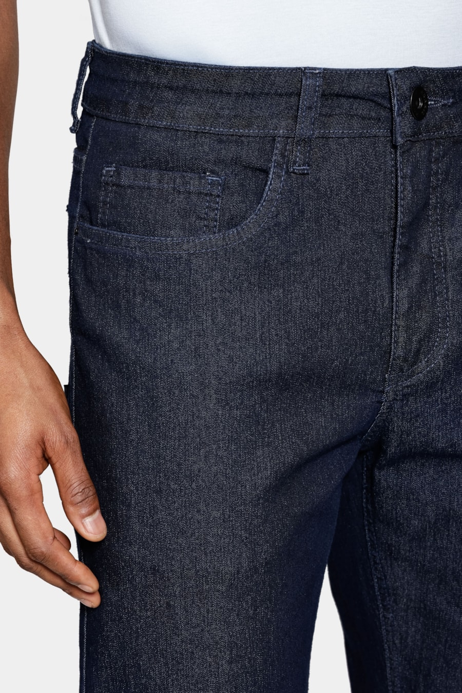 Calça Jeans Regular Raw Intense Azul Escuro — foto 3 de 6