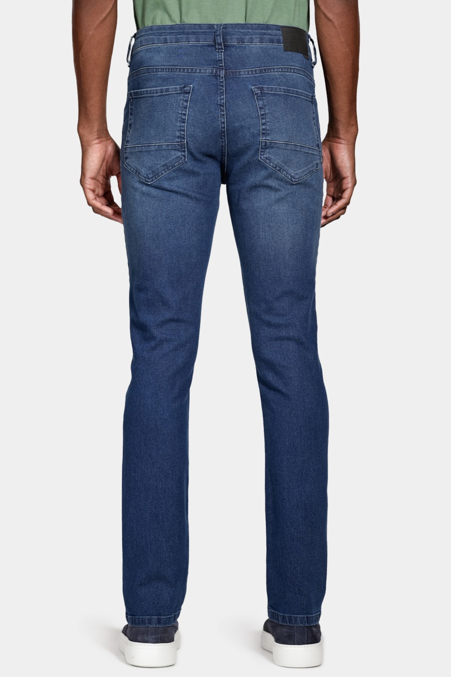Calça Jeans Regular Stonada Azul Escuro — foto 5 de 6