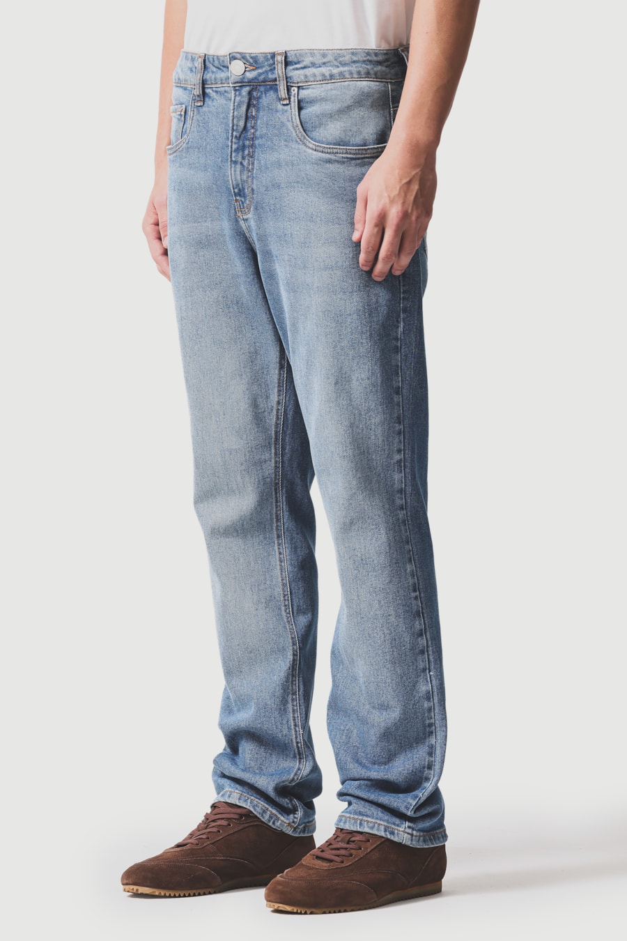 Calça Jeans Regular Stonado Médio Azul Medio — foto 1 de 6