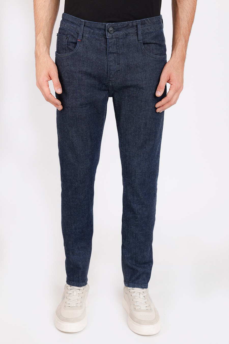 Calça Jeans Skinny 5 Pockets Resinado Azul Escuro — foto 1 de 5