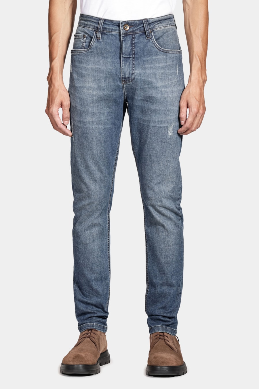 Calça Jeans Skinny Power Destroyer Dirty Azul Escuro — foto 1 de 5