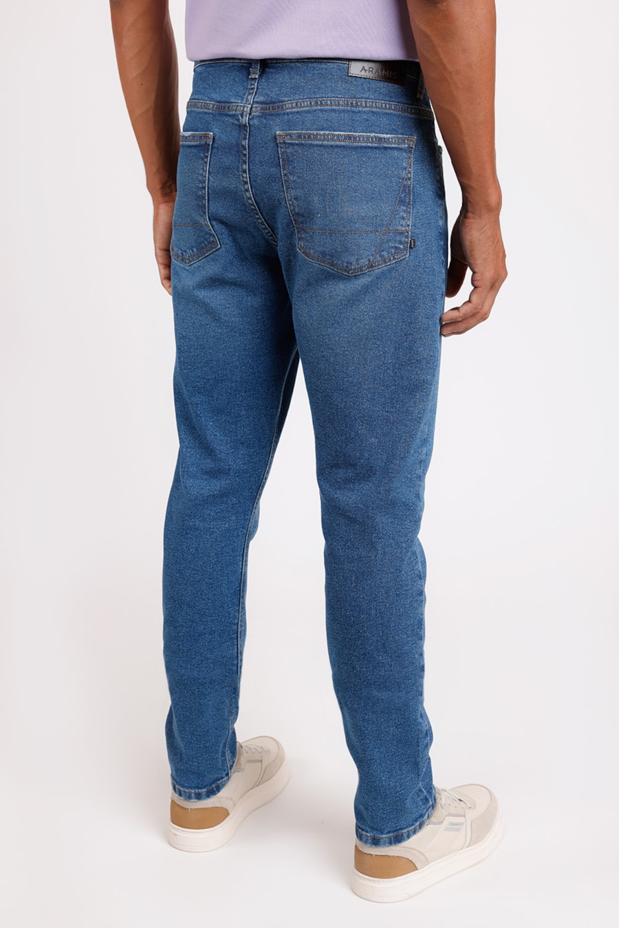 Calça Jeans Skinny Stonada Dirty Azul Médio — foto 3 de 3