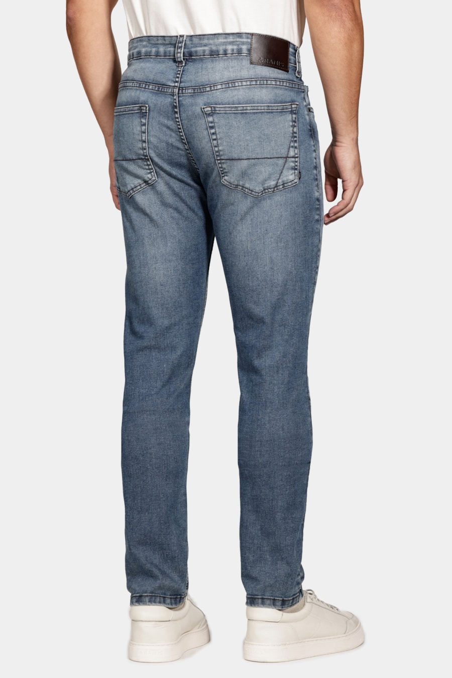 Calça Jeans Skinny Vintage Stonada Azul Medio — foto 5 de 6