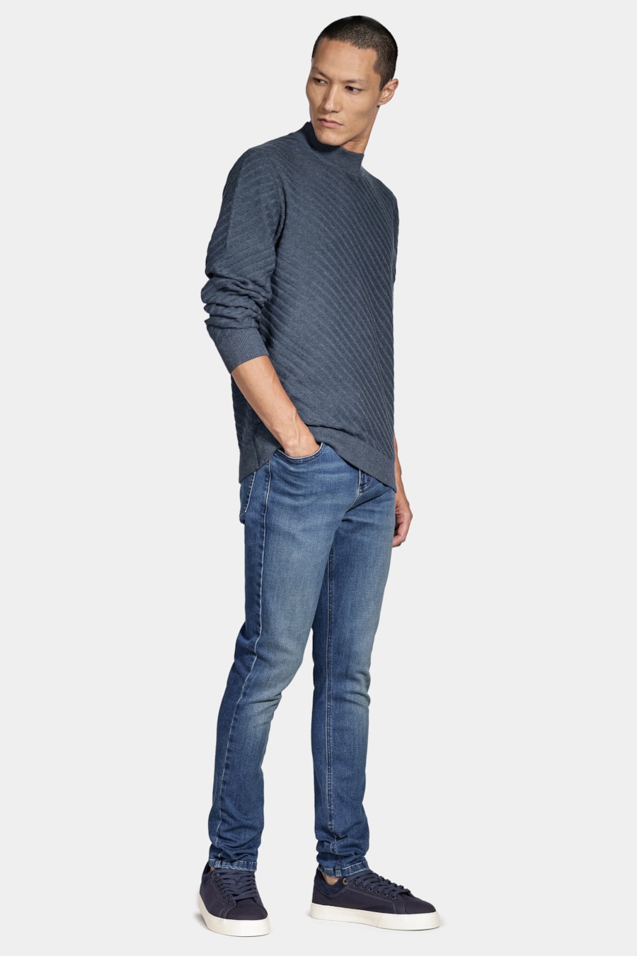 Calça Jeans Skinny X-Treme Dirty Azul Escuro — foto 2 de 5