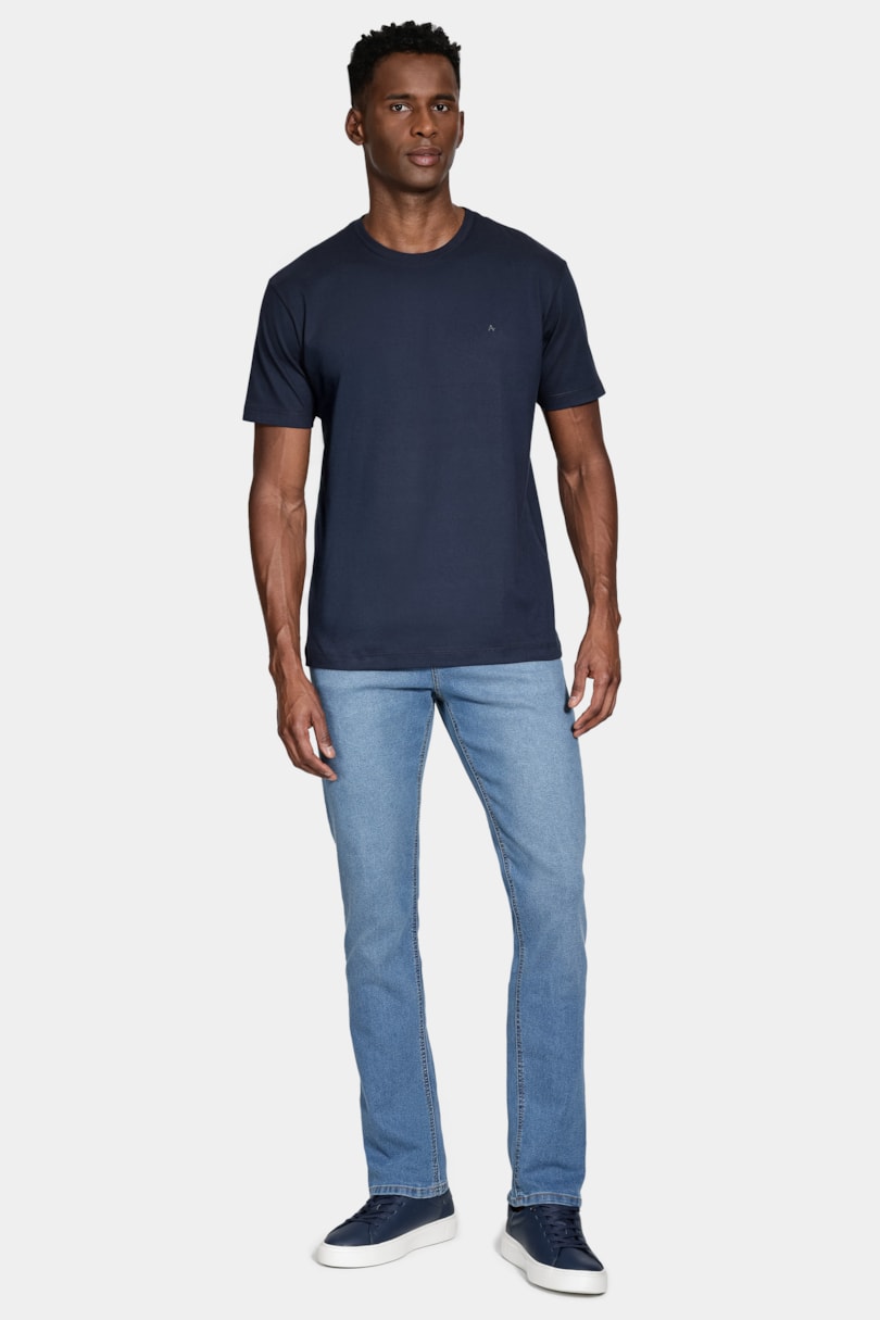 Calça Jeans Slim Azul Claro