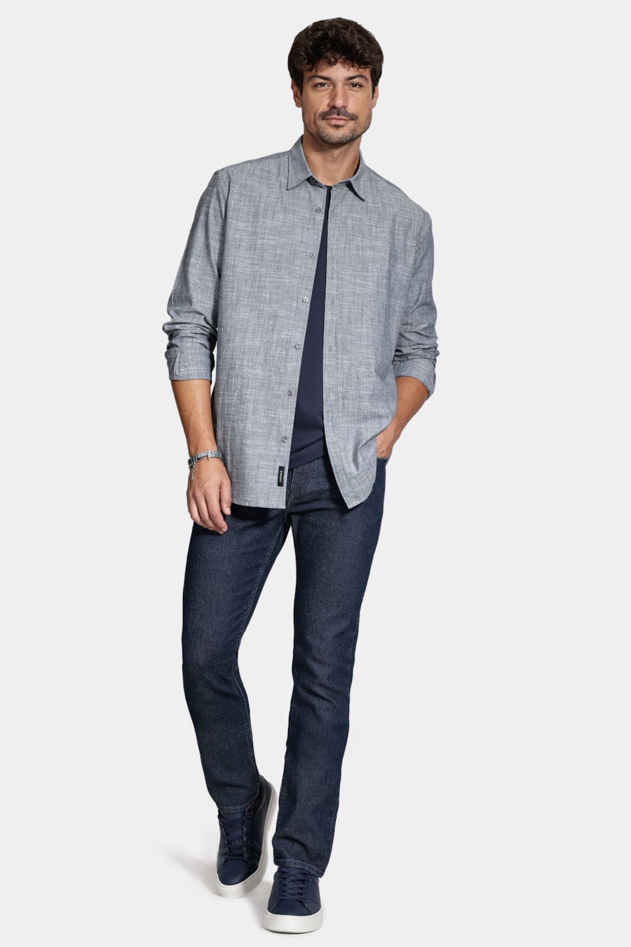Calca Jeans Slim Azul Escuro — foto 2 de 6