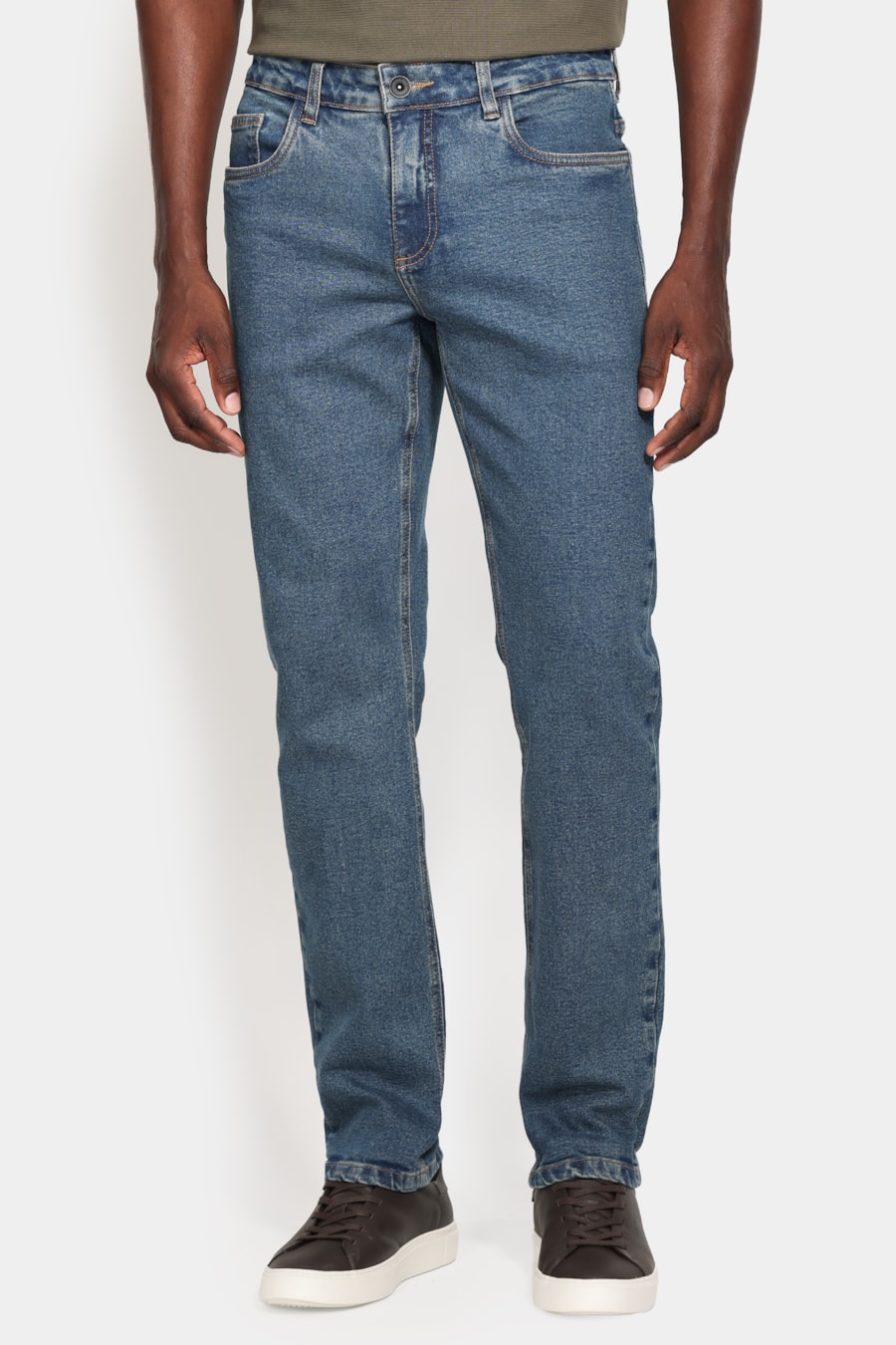 Calça Jeans Slim Azul Escuro Azul Escuro — foto 1 de 5
