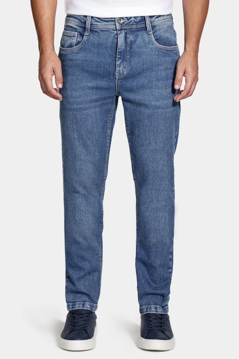 Calça Jeans Slim Azul Medio