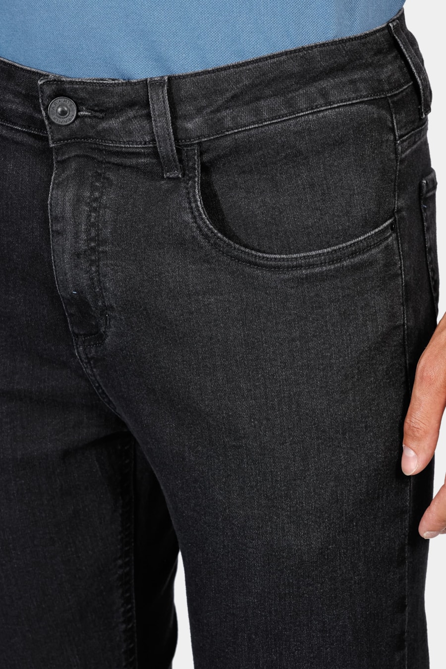 Calça Jeans Slim Básica Black Out | Não Podemos Vender No Ecomm Preto — foto 3 de 5