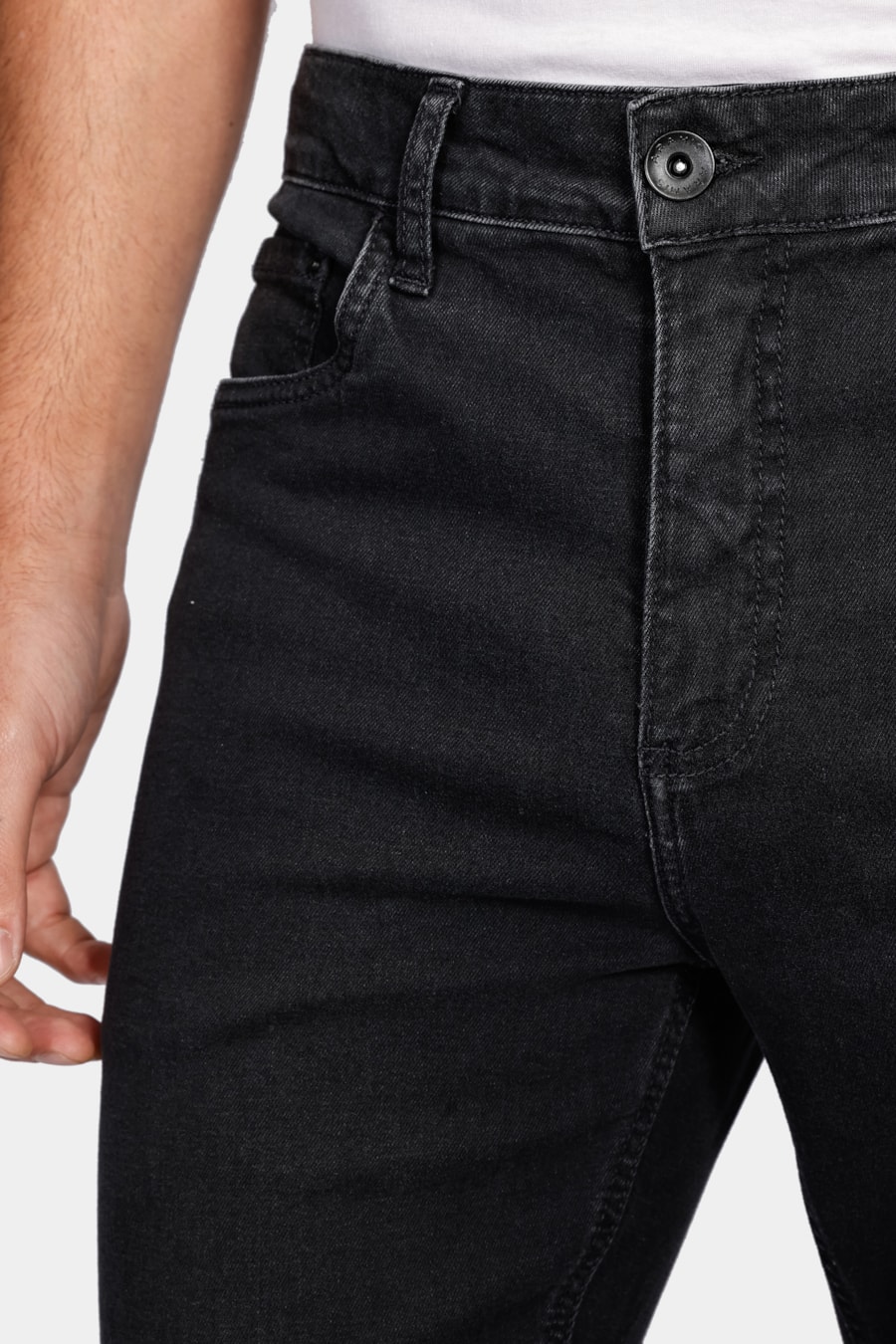 Calça Jeans Slim Black Estonada Preto — foto 3 de 5
