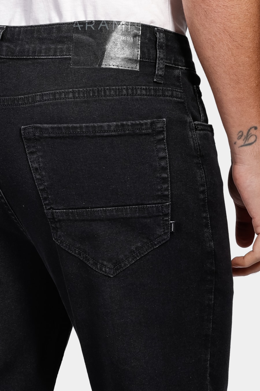 Calça Jeans Slim Black Estonada Preto — foto 4 de 5