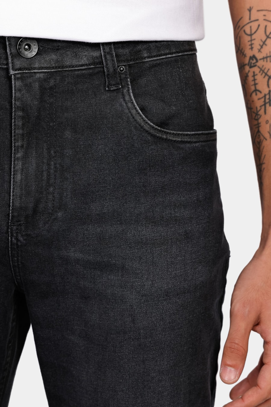 Calça Jeans Slim Blak Black Estonada Preto — foto 3 de 5