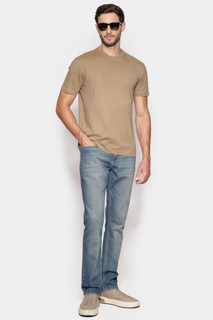 Calça Jeans Slim Blue Sobretinta Azul Medio — foto 2 de 6