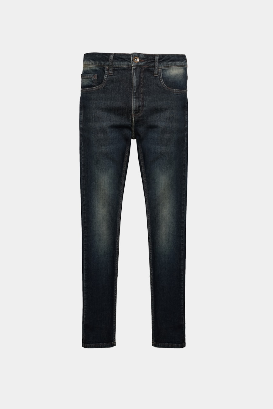 Calça Jeans Slim Com Bolsos Azul Escuro — foto 6 de 6