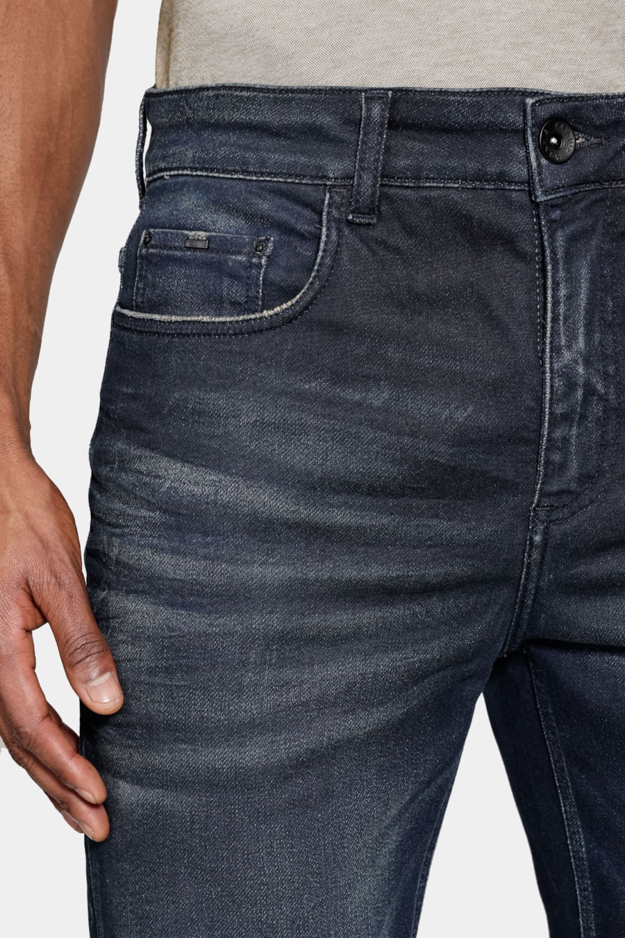 Calça Jeans Slim Comfort Jateada Azul Escuro — foto 3 de 6