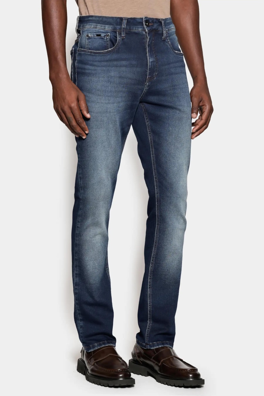 Calça Jeans Slim Comfort Vintage Azul Escuro — foto 1 de 6