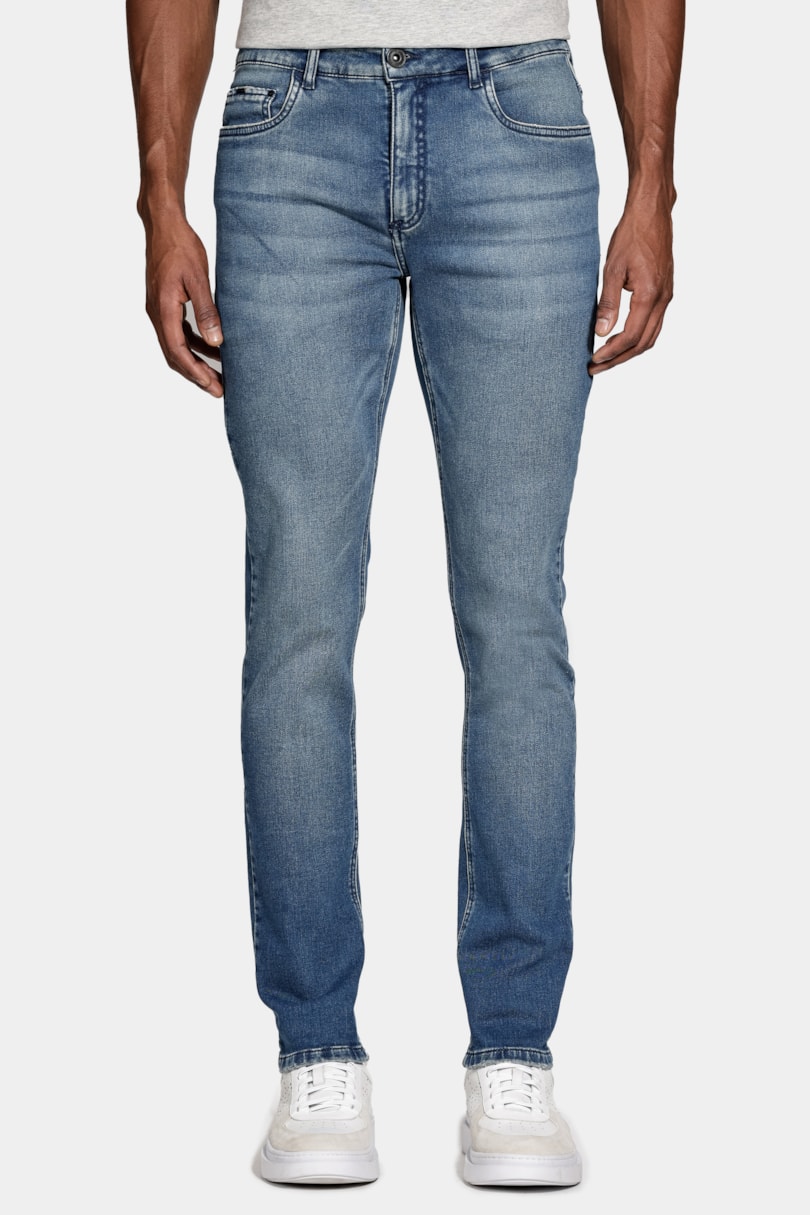 Calça Jeans Slim Comfort Vintage Azul Medio