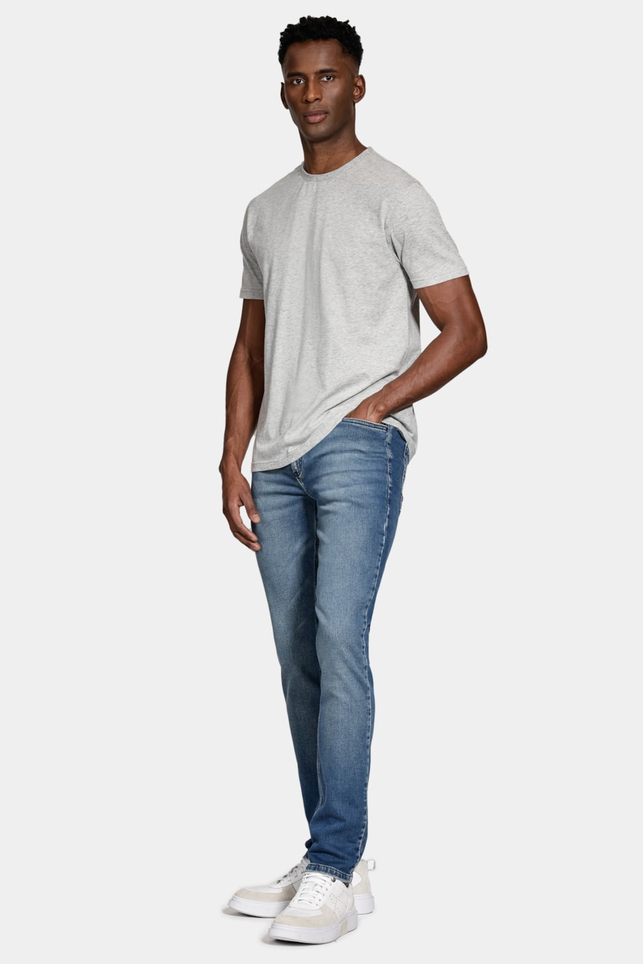Calça Jeans Slim Comfort Vintage Azul Medio — foto 2 de 6