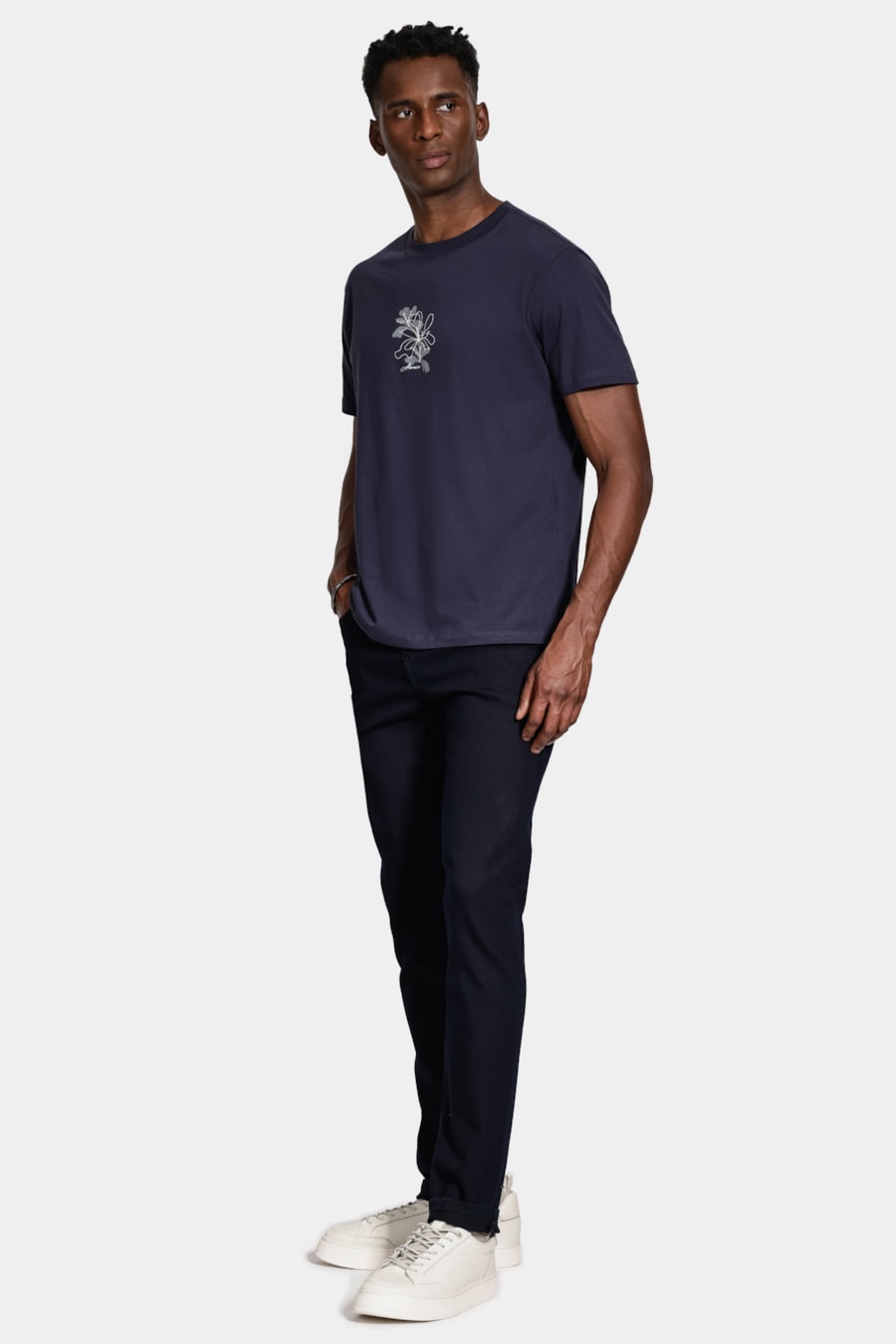 Calça Jeans Slim Dark Blue Azul Escuro — foto 2 de 6
