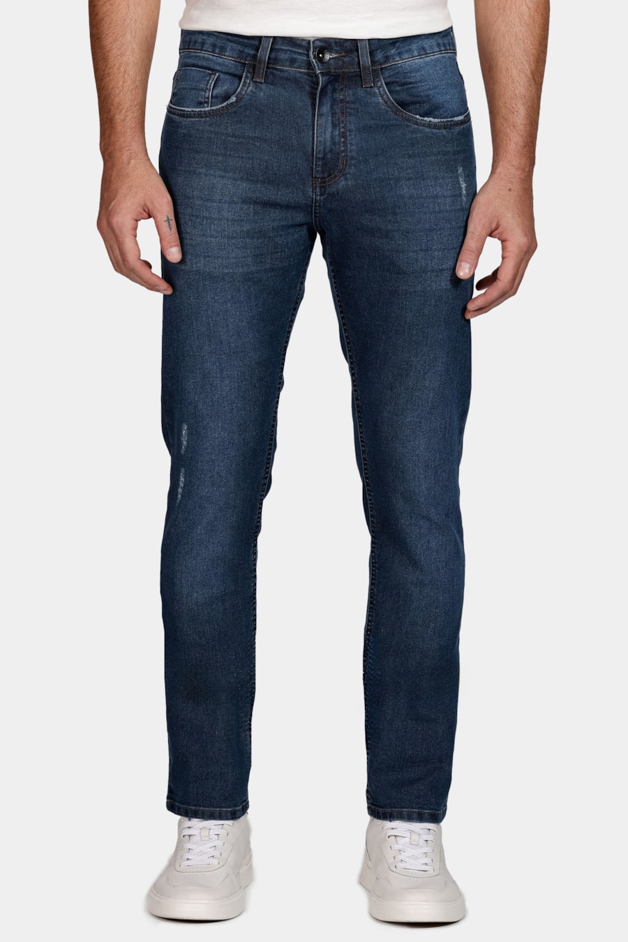 Calça Jeans Slim Destroyed Azul — foto 1 de 5