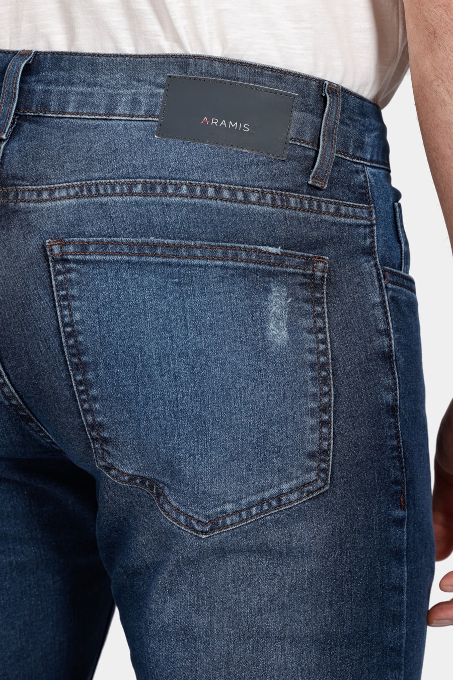 Calça Jeans Slim Destroyed Azul — foto 4 de 5