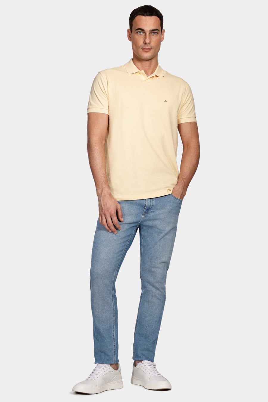 Calça Jeans Slim Destroyer Claro Azul Claro — foto 2 de 5