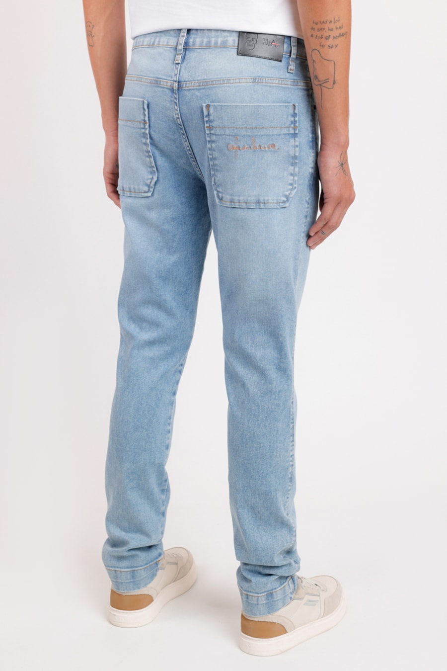 Calça Jeans Slim Destroyer Colab Alexandre Herchcovitch Azul Médio — foto 3 de 3
