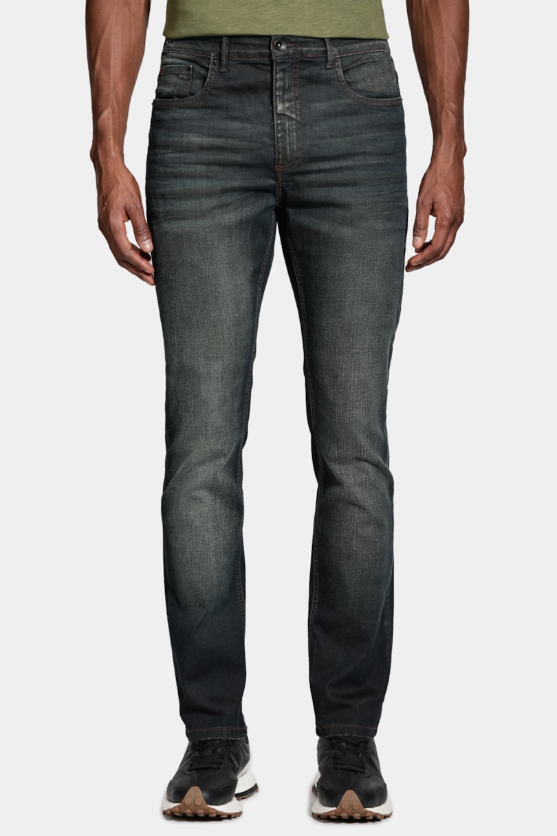 Calça Jeans Slim Dirty Estonada Black Caqui