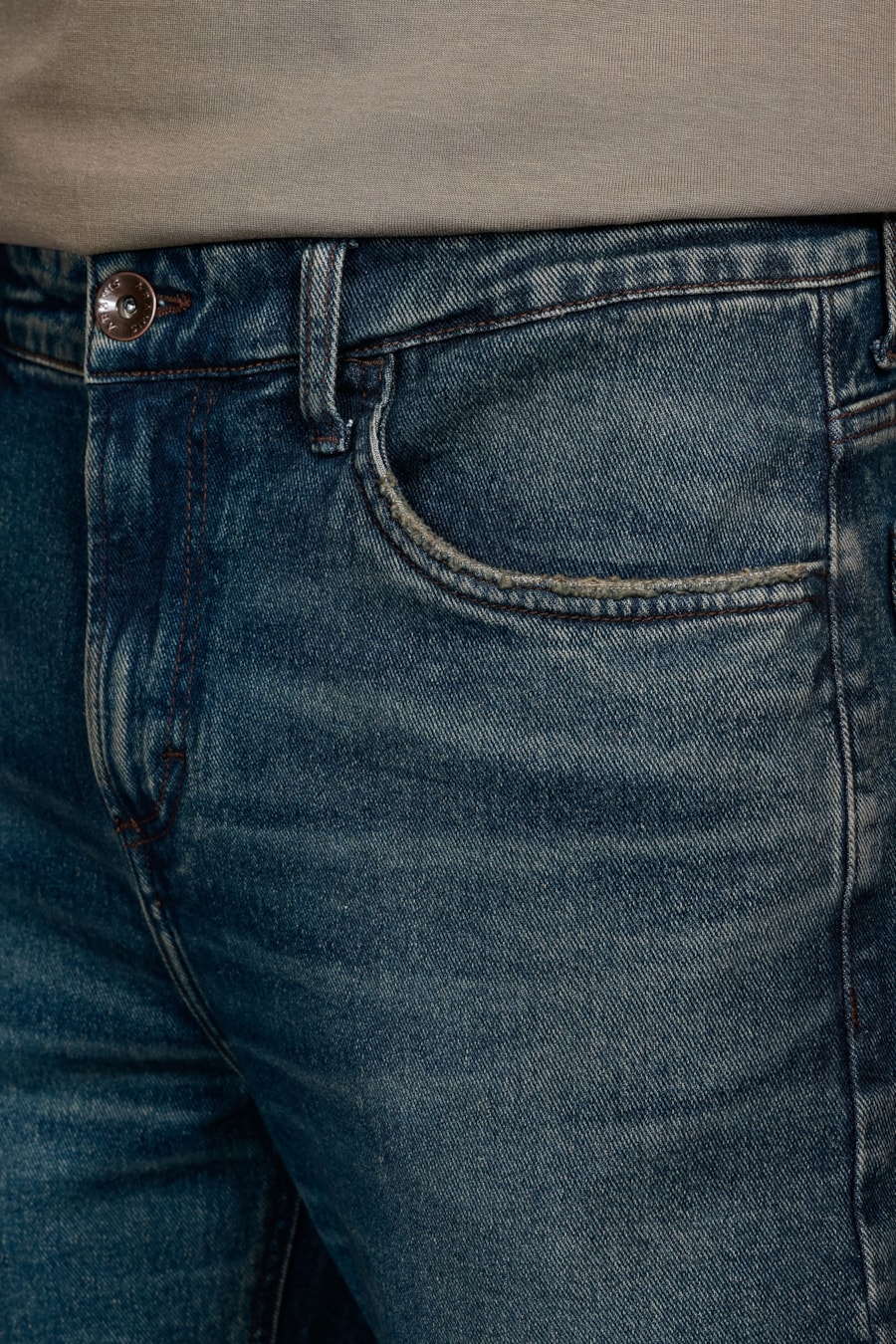 Calça Jeans Slim Eco Dirty Escura Azul Escuro — foto 3 de 5