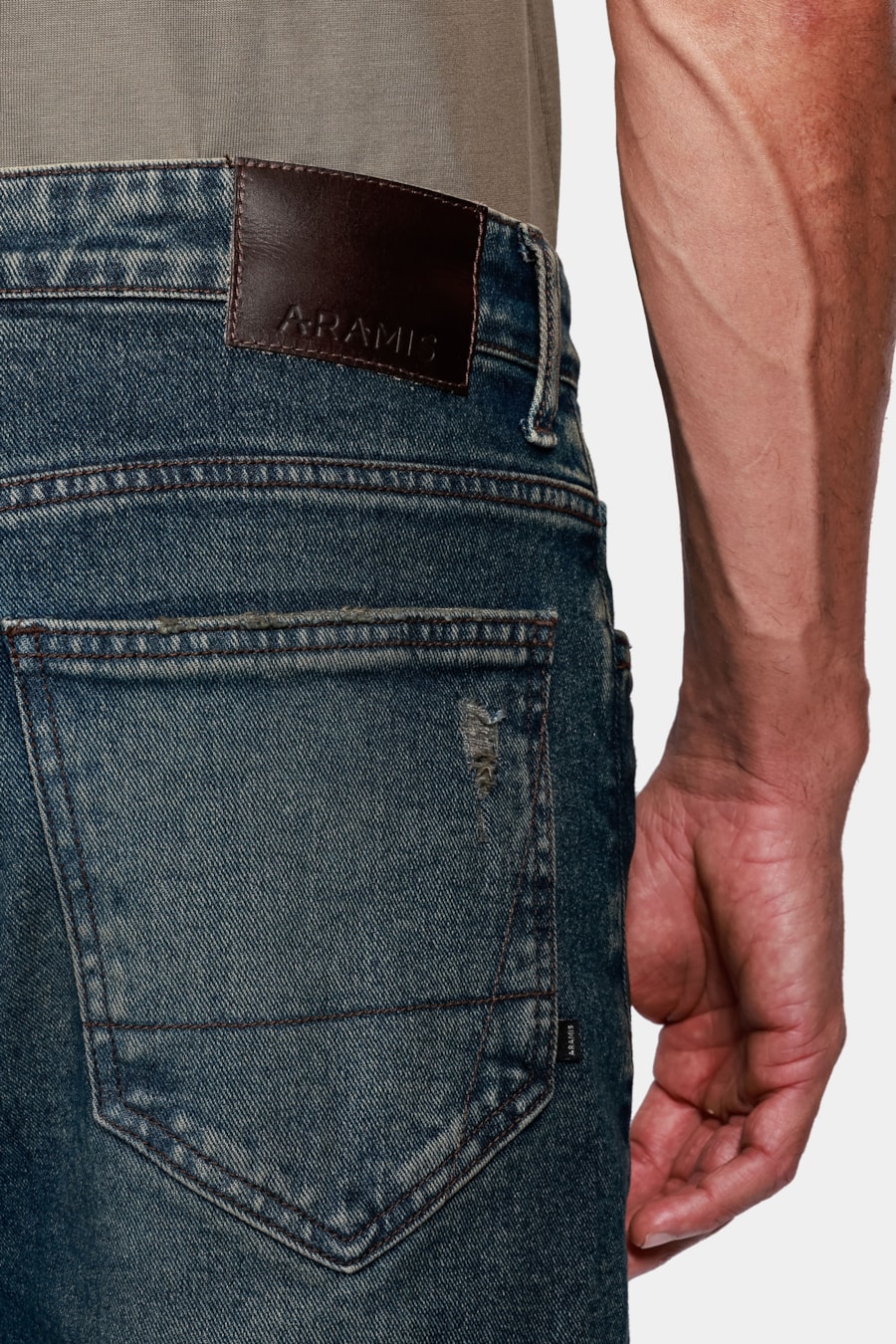 Calça Jeans Slim Eco Dirty Escura Azul Escuro — foto 4 de 5