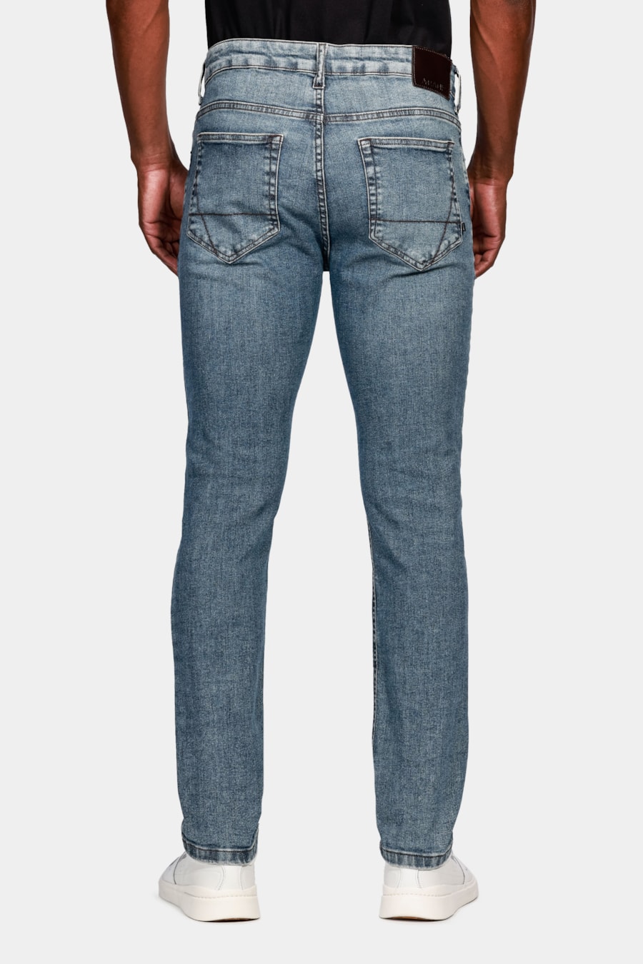 Calça Jeans Slim Escura Estonada Azul Escuro — foto 5 de 5