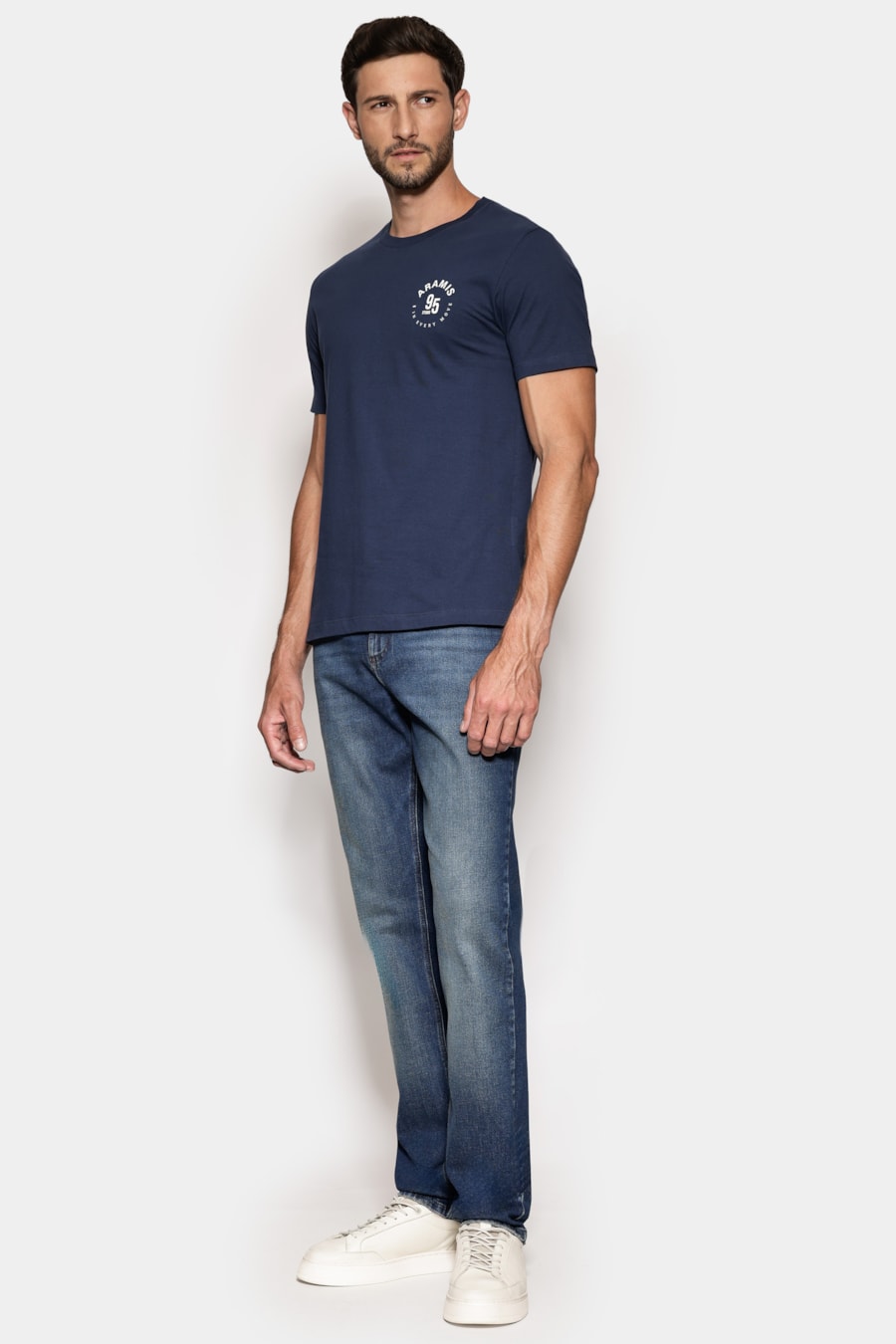 Calça Jeans Slim Escura Stone Azul Escuro — foto 2 de 6